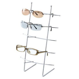 メガネ 老眼鏡 サングラス 置き ディスプレイ クロームメッキスチール 5本用 卓上めがねケースディスプレイ 店頭 展示 コレクション