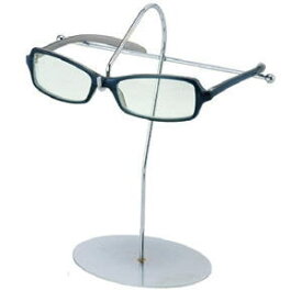 メガネ 老眼鏡 サングラス 置き ディスプレイ クロームメッキスチール 1本用 卓上めがねケースディスプレイ 店頭 展示 コレクション