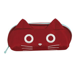 フェイスたま メガネケース 猫柄 ハード中敷き ノアファミリー 刺繍 ピンク レッド ブラック ブルー マスタードnoa family 猫雑貨 猫グッズ ねこ ネコ めがねケース めがね入れ 眼鏡ケース 眼鏡
