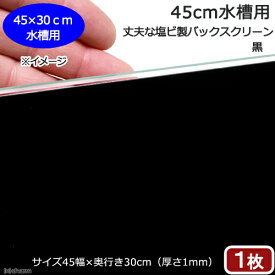 45cm水槽用　丈夫な塩ビ製バックスクリーン　45×30cm　黒
