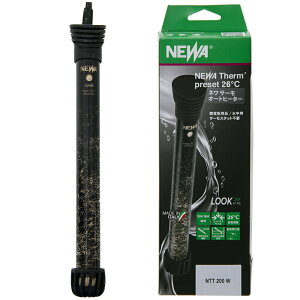NEWA サーモオートヒーター 200W 26℃固定 90cm水槽以下用 通電確認機能付き 熱帯魚