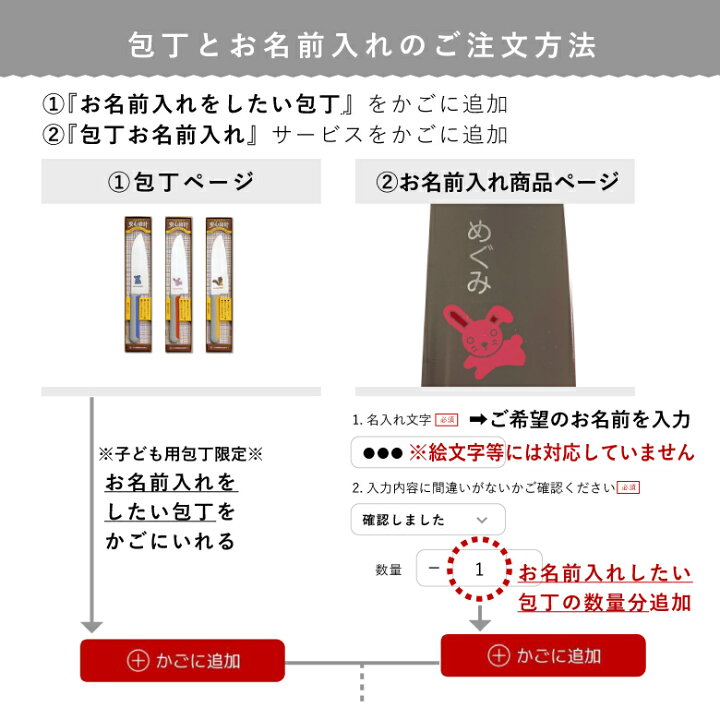 楽天市場 包丁お名前入れ 子供包丁限定用1丁分 3文字程度 打刻機 名入れ ものうりばplantz