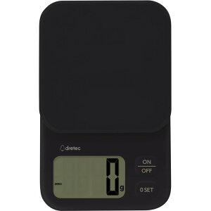 デジタルスケール エクレ 計量 最大3kg ブラック 1g単位 はかり 秤 重さ 計測 見やすい 大画面 キッチン 台所 ドリテック ホワイト