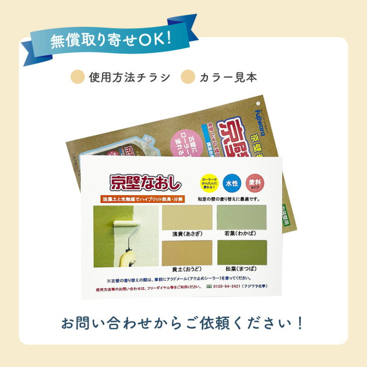 楽天市場 送料無料 フジワラ化学 京壁なおし お得用6坪 10kgポリ缶 浅黄 若葉 黄土 松葉 Diy お部屋のリフォーム ものうりばplantz