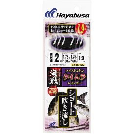 ハヤブサ (Hayabusa) 釣り具 仕掛け 釣り針 海戦ショート吹流し ツイストスキンケイムラレインボー SN122 3号 ハリス2.5