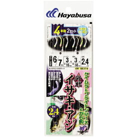 ハヤブサ (Hayabusa) 釣り具 仕掛け 釣り針 海戦イサキ・アジ ケイムラ&ブライトンMIXカラ4×2 SE374 7/8号 ハリス4