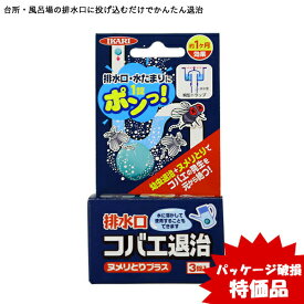 キッチン コバエ ヌメリ 排水口 コバエ退治 ヌメリとりプラス 3個入り 三角コーナー 排水溝 掃除 ぬめり 除菌 キッチンの排水口 ヌメリがつかない 除菌 台所 浴室 風呂 洗面 4906015044236 パッケージ傷みあり特価 イカリ消毒