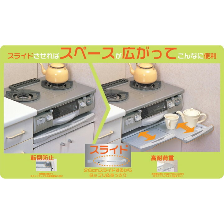 楽天市場】【楽天1位】 ガスコンロ下トレー 抗菌引手レンジテーブル 幅 