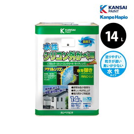 [7月エントリーでP10倍] カンペハピオ 水性シリコン外かべ用 14L 全7色 外壁 防カビ 塗装 塗替え