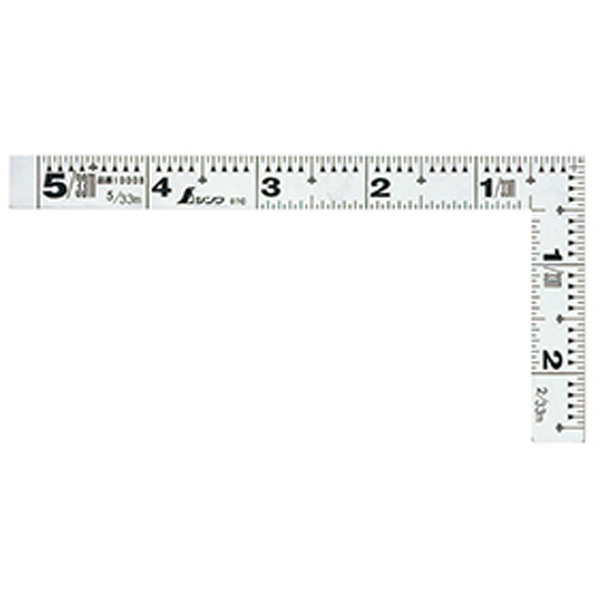 納得できる割引納得できる割引定規 ものさし 曲尺平ぴた シルバー 5寸 表裏同目 #10008 シンワ測定 メール便 計測工具 