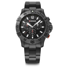 腕時計 メンズ腕時計 WENGER ウェンガー 日本正規品 SEAFORCE CHRONO シーフォース クロノ ベルト幅22mm PVD ステンレス製ブレスレット バンドカラーブラック 文字盤カラーブラック アナログ表示 スイス製クォーツ 01.0643.121 スポーツモデル スポーティ 防水