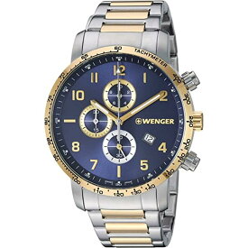 腕時計 WENGER ウェンガー 日本正規品 ATTITUDE CHRONO アティテュード クロノ ベルト幅22mm ステンレス製ブレスレット 文字盤カラーブルー アナログ表示 クォーツ 01.1543.112