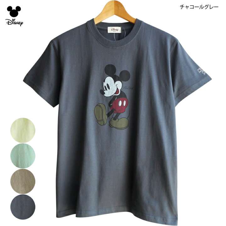 楽天市場 送料無料 ミッキーマウス Tシャツ ディズニー Disney ミッキー スマイル スタンダード くすみカラー Newyork 半袖 レディース ジュニア ペアルック レトロ ナチュラル 双子コーデ 男女兼用 かわいい ゆったり ワイド 大人 Tdl 春夏 渋い シンプル コミック