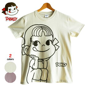 送料無料 ペコちゃん Tシャツ ぺこちゃん 不二家 ミルキー 大柄 ビッグフェイス レディース ペアルック サンリオ レトロ 昭和 FUJIYA ポコちゃん個性的 ゆめかわいい キャラクター