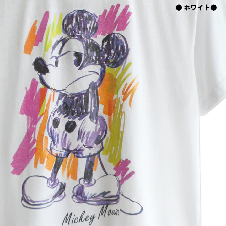 楽天市場 送料無料 Tシャツ ミッキー メンズ ディズニー ミッキーマウス ストリートアート ハンドペイント 派手 不機嫌 やさぐれ グラフィック レディース Disney ペアルック リンクコーデ 目立つ Tdl 悪い子 ネオン シティーポップ 白 グレー ネイビー 黒 70年代 80年代