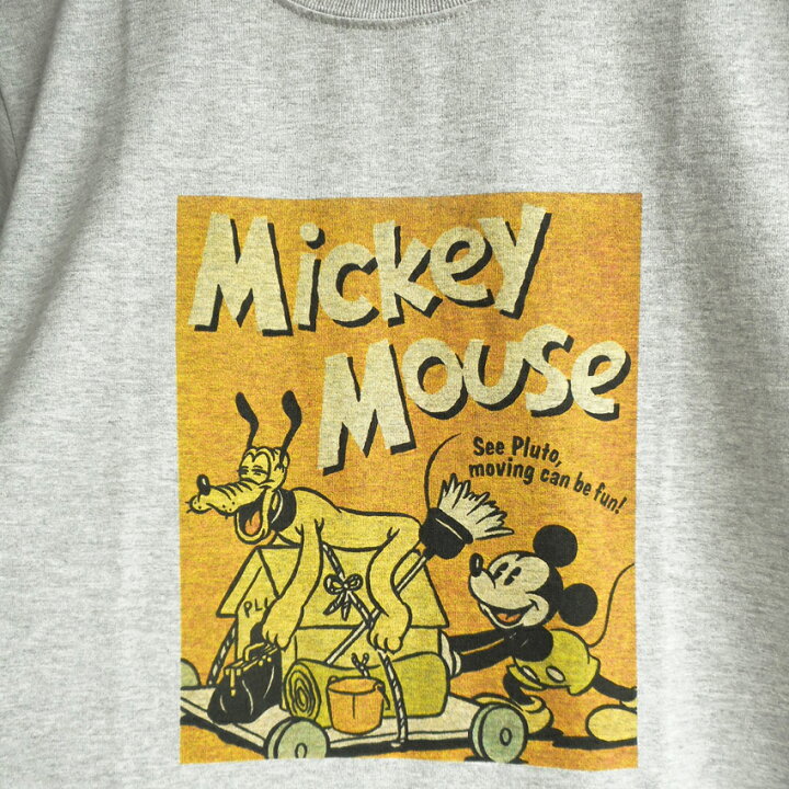 楽天市場 送料無料 ミッキーマウス Tシャツ プルート レトロ ビッグサイズ ディズニー Disney 半袖 レディース メンズ ペアルック アメコミ グレー オレンジ 双子コーデ 男女兼用 かわいい ゆったり 大人 Tdl 春夏 渋い ビンテージ ワイド ぽっちゃり プラスチカネット