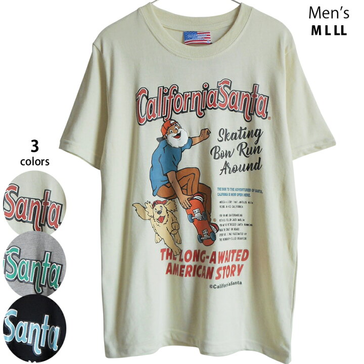 楽天市場】送料無料 カリフォルニアサンタ メンズ Tシャツ 半袖  