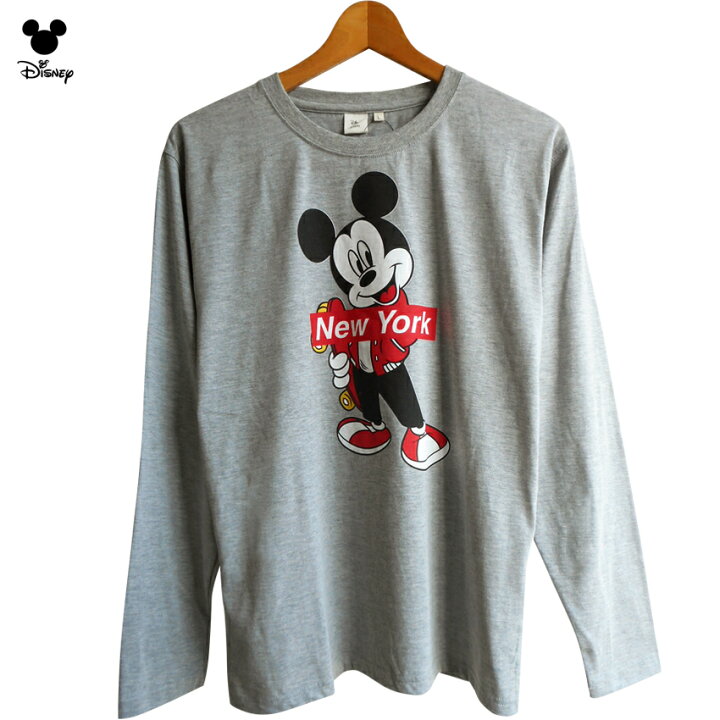 楽天市場 セール 送料無料 長袖tシャツ ロンｔ ディズニー ミッキー メンズ カットソー Disney Mickeymouse スケボー アメコミ Ny ニューヨーク Newyork ペアルック ビンテージ風 おしゃれ 大人 かわいい Tdl レトロ シュプリーム風ロゴ プラスチカネットショップ