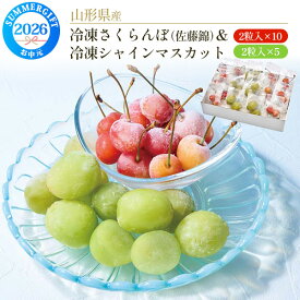 お中元 夏ギフト【山形県産 冷凍さくらんぼ（佐藤錦）＆冷凍シャインマスカット 15袋 30粒】 瞬間凍結 サクランボ シャインマスカット 国産 果物 個包装 かわいい おしゃれ 手土産 帰省 感謝 プレゼント フルーツギフト デザート 冷凍 直送4【送料無料】