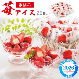 お中元 夏ギフト【春摘み苺アイス 20個入り】練乳入アイス 苺アイスデザート いちご ストロベリー デザート スイーツ 冷たい お菓子 おやつ 果物 フルーツ かわいい おしゃれ 熨斗対応 贈答用 帰省 季節の贈り物 冷凍配送 直4 【送料無料】