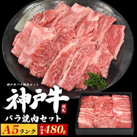 【A5 神戸牛 焼肉用 バラ肉 アソート セット 480g】 特選カルビ ササミ カイノミ 上バラ ランダム 詰め合わせ 焼き肉 3人前 4人前 国産 ブランド牛 お肉 黒毛和牛 ご褒美 グルメ ギフト 熨斗対応 贈答用 ギフトボックス お中元 お歳暮 ご挨拶 感謝 直送w 【送料無料】