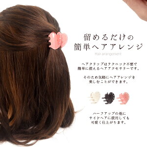 楽天市場 送料無料 ヘアクリップ プチハート 髪の毛 髪留め まとめ髪 挟む ヘアアクセサリー かわいい ハンズクリップ ハーフアップ 前髪 ピンクホワイト ブラウン白 シンプル 大人 シンプル バイト用 会社用 学校 デート コーデ 普段使い 贈答品 袋1枚付き M便