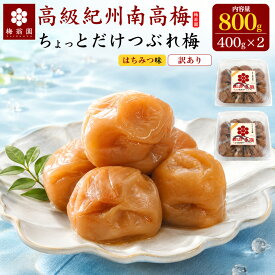 【 2箱 つぶれ梅干し ちょっとだけつぶれ梅(はちみつ味) 800g(400g×2) 】訳あり ご家庭用 ■熊野味匠 和歌山県 紀州産 ご飯のお供 つまみ おにぎり 酒のあて 御中元 丑の日 歳暮 大人 家族 祖父母 梅干し はちみつ 果肉 訳あり 送料無料