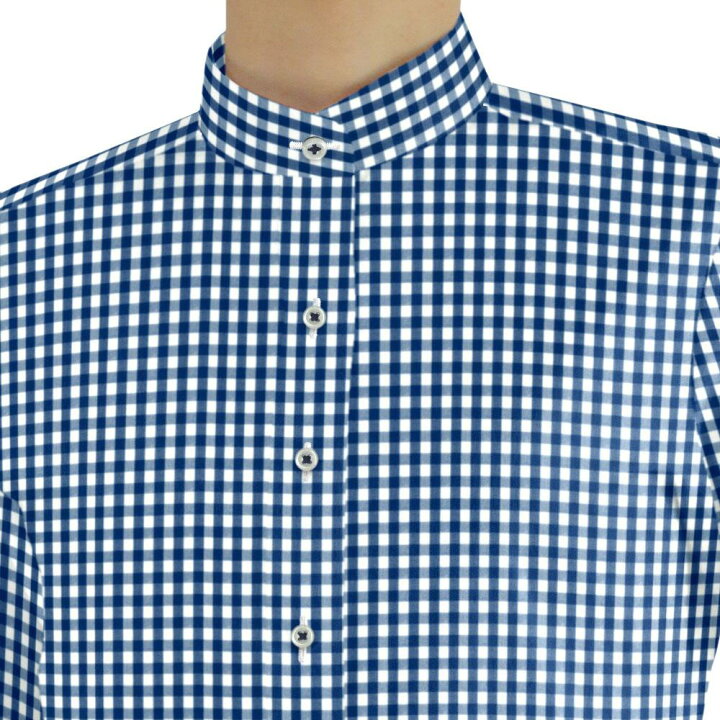 楽天市場 オーダーシャツ レディース ワイシャツ 送料無料 ブラウス オーダーワイシャツ 長袖 半袖 七分 大きいサイズ スリム らくらく オーダー 日本製 形態安定 綿100 軽井沢シャツ ブルーギンガムチェック R30kza873 ワイシャツのプラトウ