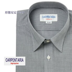 ワイシャツ 長袖 形態安定 メンズ Yシャツ カッターシャツ ビジネス 標準 CARPENTARIA レギュラーカラー ブラック×ホワイトチェック [DAPC15-24]