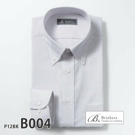 ワイシャツ 長袖 形態安定 メンズ 標準 Brinkers シワになりにくい綿100％ パリッとしたナチュラルな風合い [P12S1BK01]