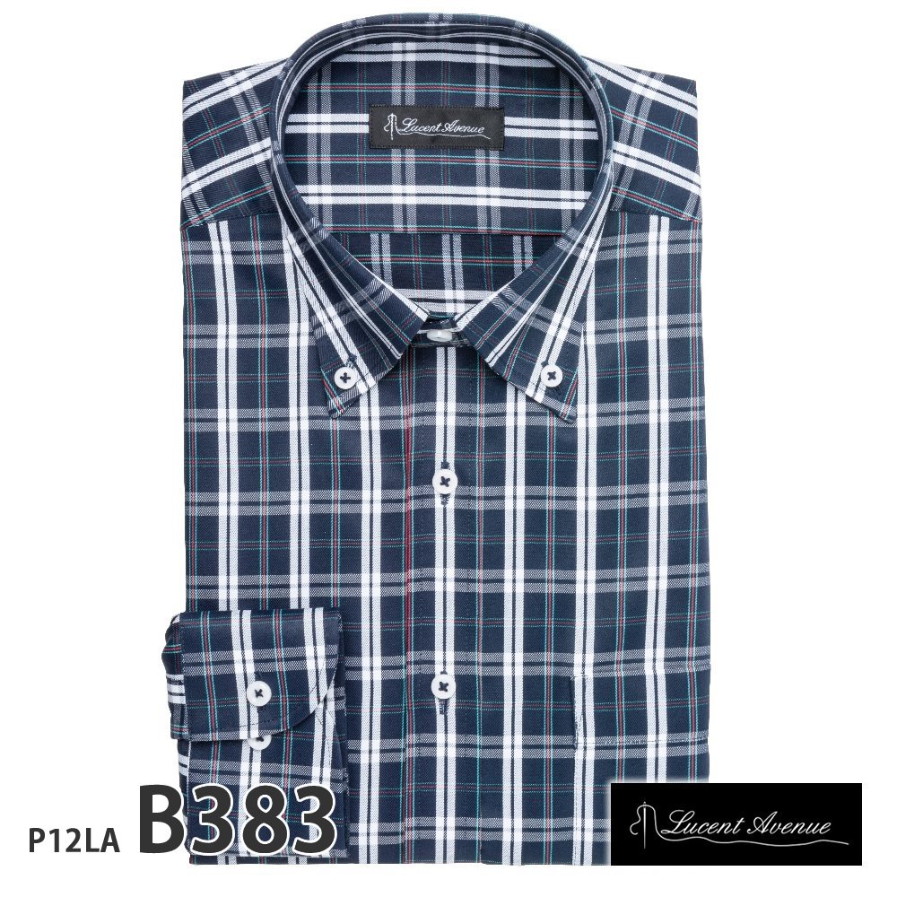 ワイシャツ 長袖 形態安定 メンズ スリム LucentAvenue ビッグパターンシャツ [P12S1LA01] | ワイシャツのプラトウ
