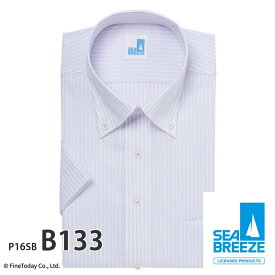 ワイシャツ 半袖 形態安定 メンズ 標準 SEABREEZE 接触冷感 通気織 抗菌防臭 [P16S1SB02]