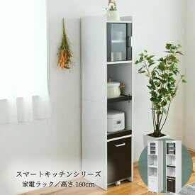 すきま 隙間収納 キッチン ミニ 食器棚 キッチン家電収納 家電ラック 家電収納棚 コンパクト 収納 スリム ラック 棚 幅30 高さ 160 扉付 キッチンラック 隙間ラック 隙間ストッカー 家電収納ラック ミニ カップボード スリム食器棚 小さい食器棚 スリム収納【メーカー直送】