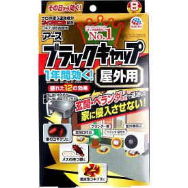 【1個までメール便】アース製薬 ブラックキャップ 屋外用 8個入 ゴキブリ駆除剤 屋外用ゴキブリ対策 置き型タイプ 侵入防止 速効成分配合 耐水設計 雨に強い ベランダ用 玄関まわり