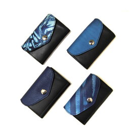 【Cramp】クランプ/池之端銀革店【SUKUMO Leather】SUKUMO×Italian Shrink leather Key&Coin Case/藍染/スクモレザー/キーケース/コイン/オールインワン/財布
