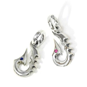 �yBWL�zBill Wall Leather �r���E�H�[�����U�[FISH HOOK W/STONE RUBY OR SAPPHIRE�@�t�B�b�V���t�b�Nw/�X�g�[��/���r�[/�T�t�@�C�A/�u���[/�l�H��