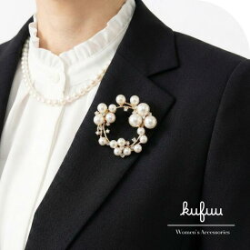 レディース ブローチ サークルパール＆ラインストーン ブローチ パール アンティーク 風 パール ラウンド パールブローチ コサージュ ゴールド ラインストーン 入園式 入学式 卒業式 七五三 結婚式 七五三 フォーマル セレモニー パーティー パール ストーンサークル