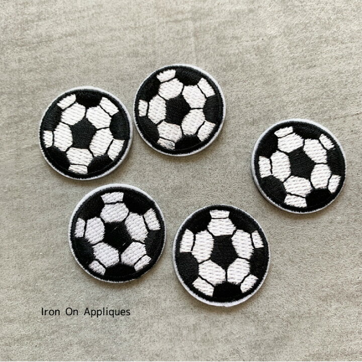 楽天市場 アイロン ワッペン 3cm サッカーボール 5枚set 簡単アップリケ アイロンパッチ パッチ サッカー Kufuu
