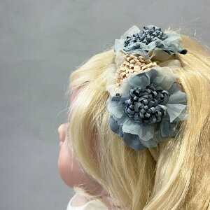 ベビーヘアバンド【トリプルフラワー0-2歳頃】ニューボーンフォトナチュラル花冠はなかんむりヘッドバンドベビーストレッチフリーサイズヘアアクセヘアーバンドリボンヘアバンドフラワーフローラルボンネットフローラルヘアバンドFloralBonnet