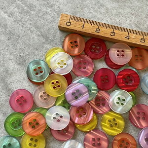 手芸ボタン【B012・100個・15mm】キャンディカラーハンドメイドボタン子供キッズbutton入園準備作家リメイク