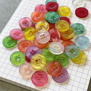 手芸ボタン【B012・100個・15mm】キャンディカラーハンドメイドボタン子供キッズbutton入園準備作家リメイク