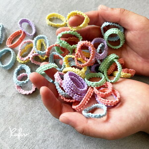 ヘアゴム 45本入 数本 予備入 直径 約2.5cm なみなみ ギザ ぎざ からまらない 飾りなし ベビー キッズ 子供 アクセサリー 赤ちゃん ヘアゴム Rubber Bands 8150638271068473 クフウ Kufuu