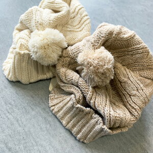 日本製縄編み柄ベビーニット帽ORGANICCOTTON100%オーガニックコットン綿100%POMPKINSポプキンズ