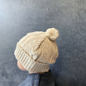 日本製縄編み柄ベビーニット帽ORGANICCOTTON100%オーガニックコットン綿100%POMPKINSポプキンズ