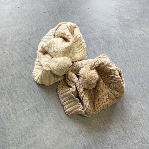 日本製縄編み柄ベビーニット帽ORGANICCOTTON100%オーガニックコットン綿100%POMPKINSポプキンズ