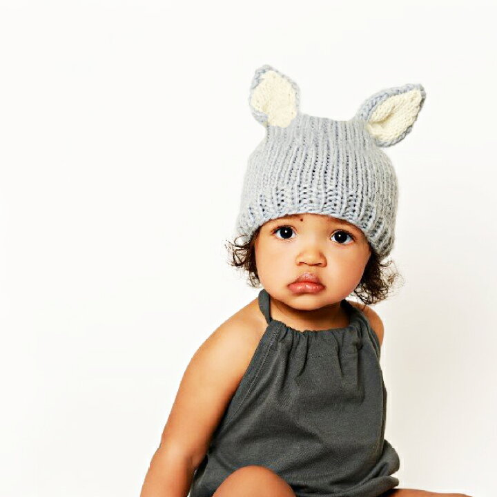 楽天市場 ブルーベリーヒル Bunny バニーグレイ ベビー 手編み 帽子 6ヶ月 1歳半頃 ニット帽 赤ちゃん ニット ファー ボンボン 耳あて Theblueberryhill Kufuu