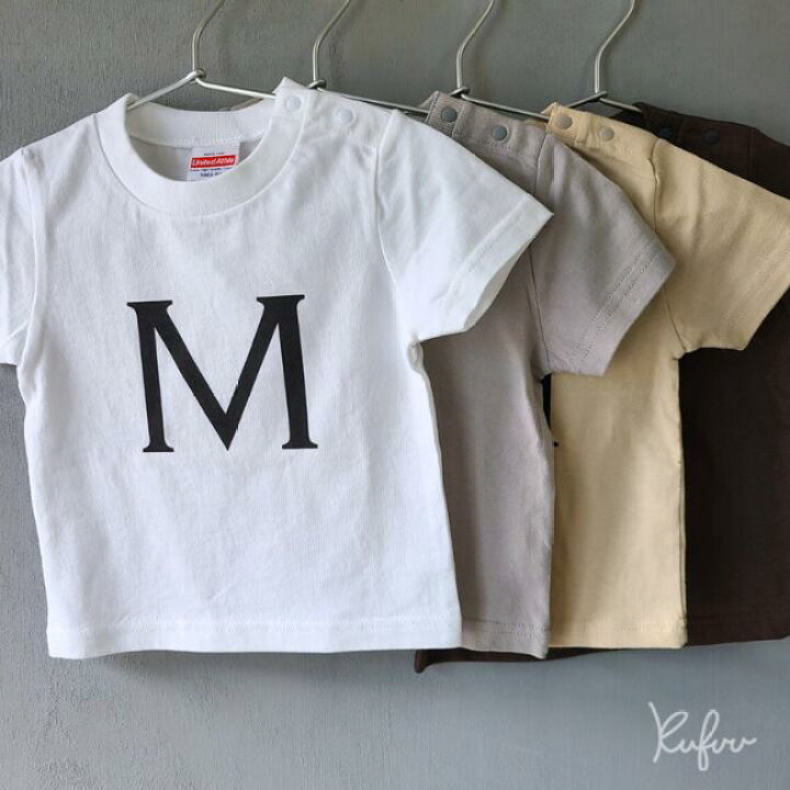 楽天市場】【イニシャル Tシャツ 】90cm 100cm 110cm 120cm 綿 100 