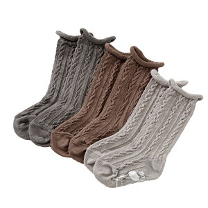 ベビー ソックス 日本製 ベビー靴下 アラン模様 3足組 9-12cm ハイソックス 無地 靴下 ノックノック 3P 3足セット 赤ちゃん 子供 キッズ クフウ Kufuu ベビー服 女の子 男の子 夏用 冷房対策 締め