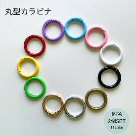 【カラビナ 丸型 同色 2個セット】 キーホルダー キーリング リュック キャリーケース マルチクリップ マルチストラップ 通園バック キャリーバック 推し活 推しカラー 迷子札 通学バック 名入れ スーツケース 子供 ランドセル