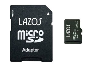 LAZOS microSDXC �������[�J�[�h 128GB UHS-I U3 CLASS10 ���p�b�P�[�W